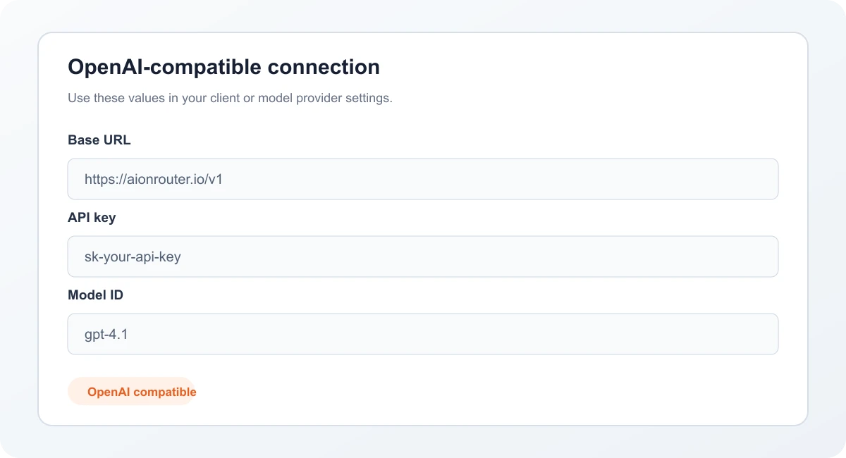 Connection configuration example