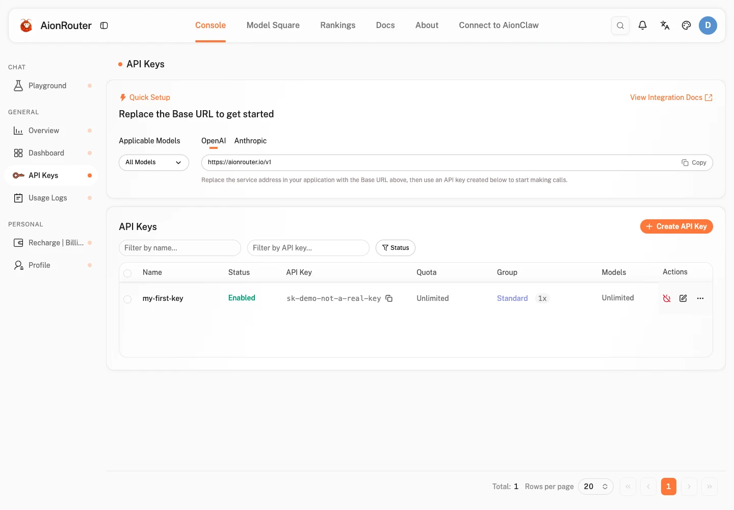 Interface example